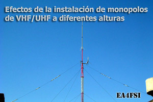 Monopolos de VHF/UHF a distintas alturas