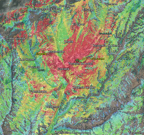 Mapa de cobertura del repetidor R84 Henares