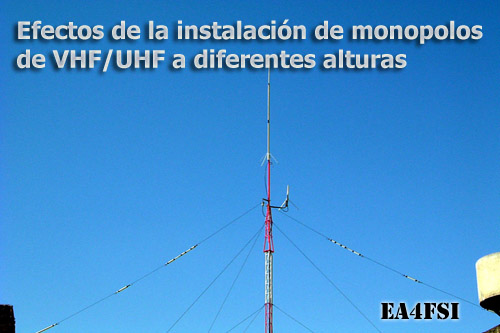 Monopolos de VHF/UHF a diferentes alturas